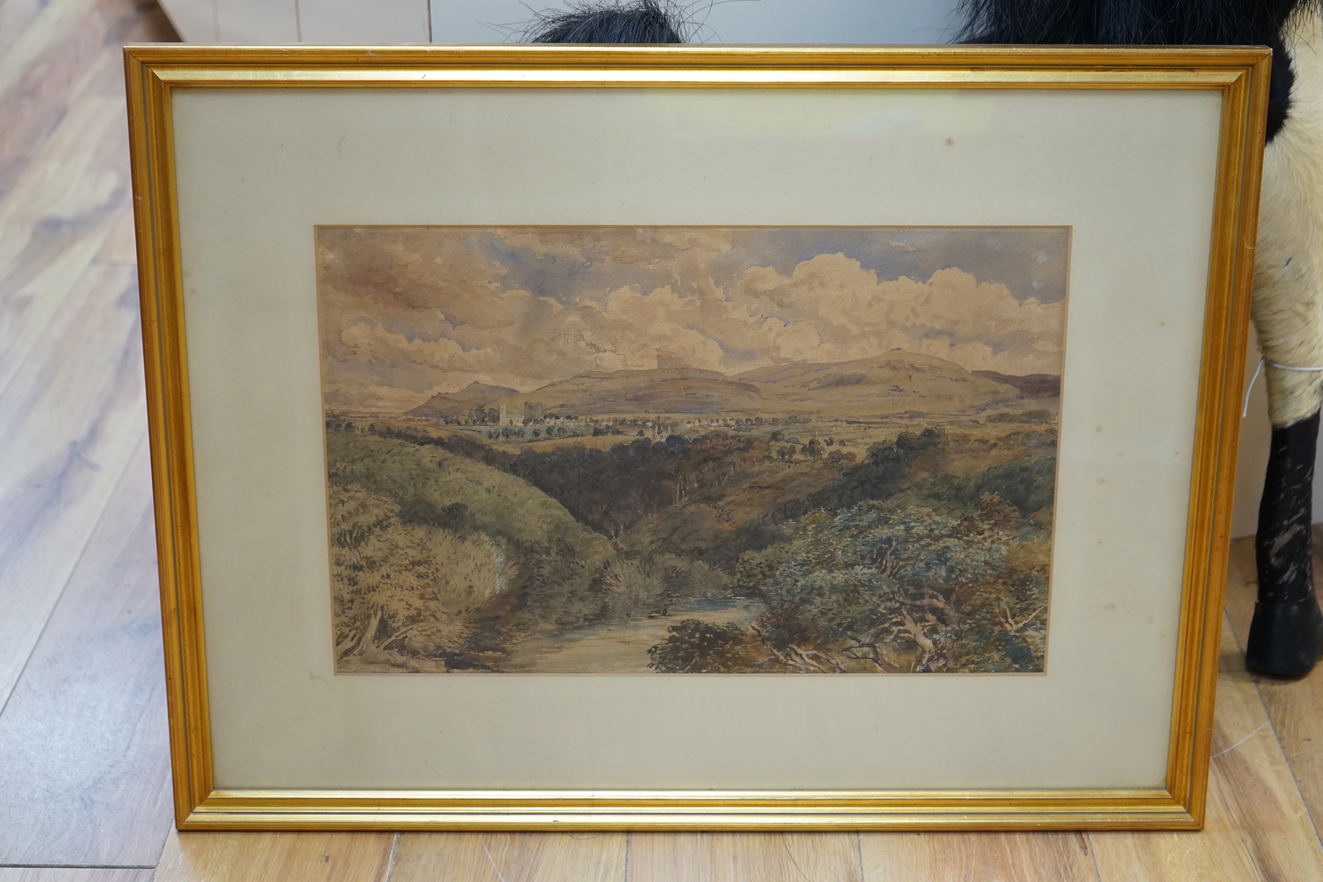 David Cox Jr. (1809-1885), watercolour, River landscape, signed and dated 1877, 30 x 48cm